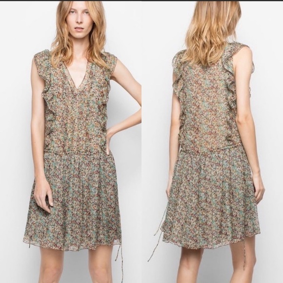Zadig & Voltaire Deluxe Rimana Silk Print Dress - Picture 1 of 5